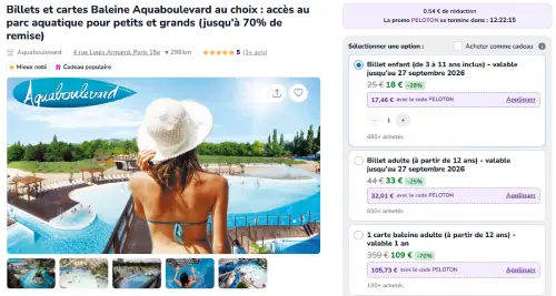 vente flash Aquaboulevard juillet 2026