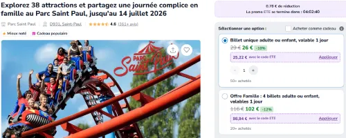 vente flash Parc Saint Paul juin 2026